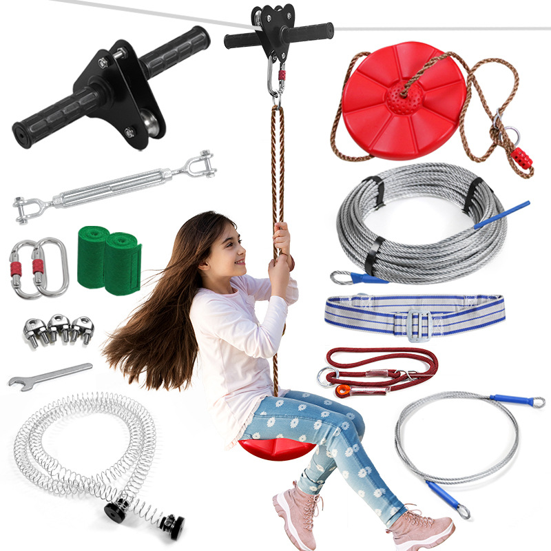 Kids Zip Toys - Детский комплект для зиплайна с дисковым