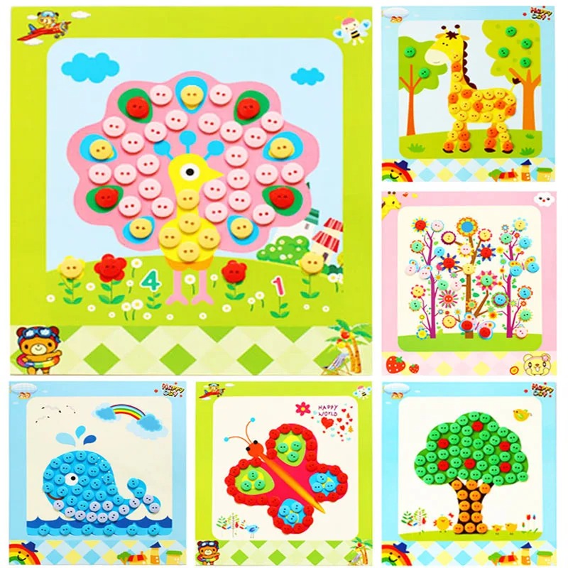 Kid Toys And Craft - 5 шт./компл., детские наклейки на кнопки